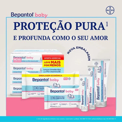 Kit 3 Proteção Bepantol Baby 120g Creme Fácil Limpeza