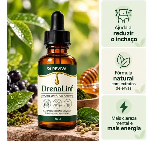 Kit 3 Reviva Drenagem Linfática Em Gotas | Sabor Mel