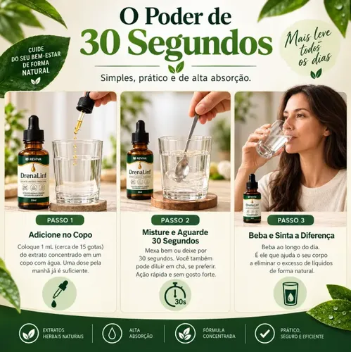 Kit 3 Reviva Drenagem Linfática Em Gotas | Sabor Mel