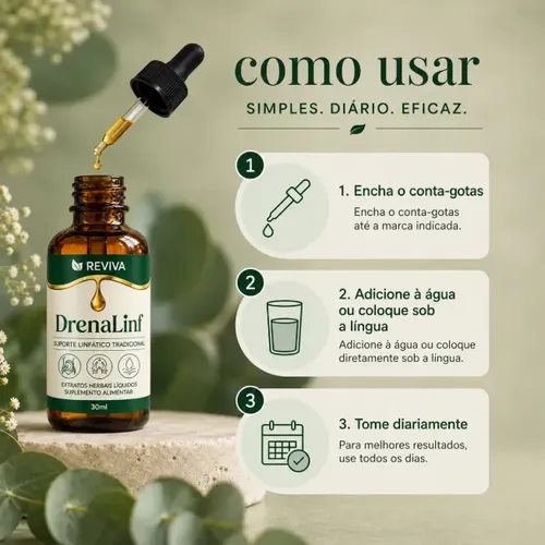 Kit 3 Reviva Drenagem Linfática Em Gotas | Sabor Mel