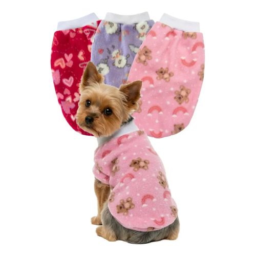Kit 3 roupa de frio para cachorro roupinha pet inverno tam 0
