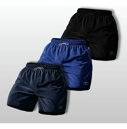Kit 3 shorts bermuda masculina basico mauricinho tactel