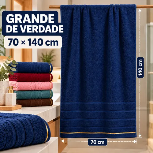 Kit 3 Toalhas De Banho Gigante Luxo 70x1,40 Grossa Atacado