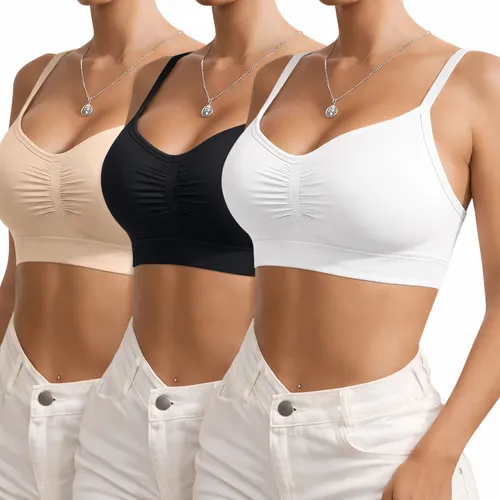 Kit 3 top sutia sensual sem costura com alca ajustavel