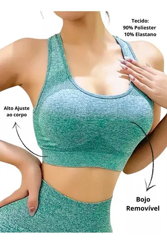 Kit 3 Tops Com Bojo Esportivo Fitness Academia Yoga Ciclismo
