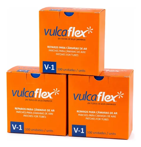 Kit 3 Vulcaflex V-1 Remendo Frio Redondo 40mm Caixa 100 Und.