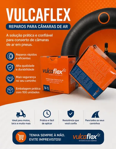 Kit 3 Vulcaflex V-1 Remendo Frio Redondo 40mm Caixa 100 Und.
