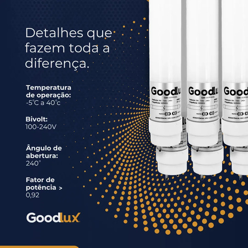 Kit 30 Lampada Led 18w T8 Tubular 120cm Branco Frio Goodlux Luz