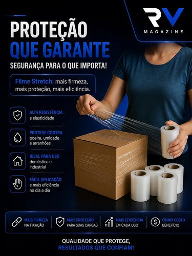 Kit 30 Rolos - Filme Stretch 100mm X 0,30 Mic