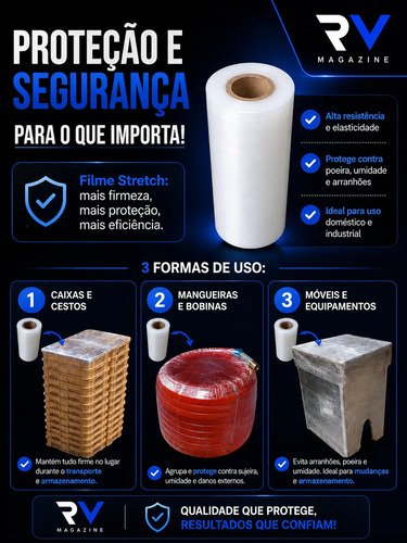 Kit 30 Rolos - Filme Stretch 100mm X 0,30 Mic