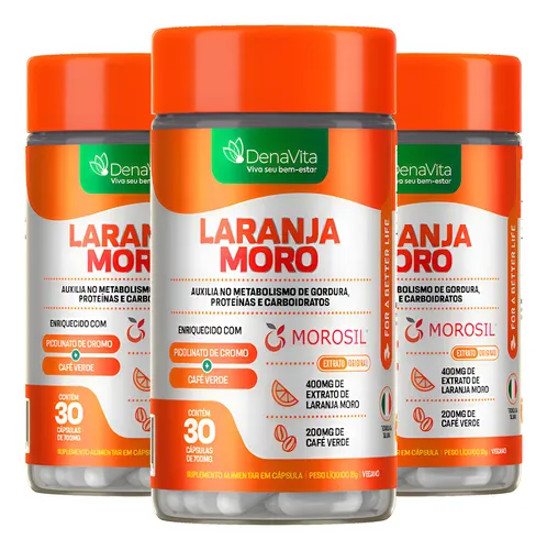 Kit 3x laranja moro morosil cromo cafe verde denavita