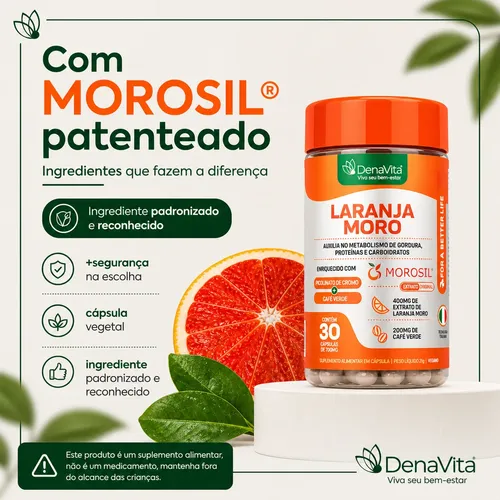 Kit 3x Laranja Moro Morosil + Cromo + Café Verde - Denavita