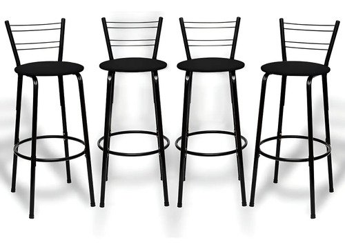 Kit 4 banquetas itagold florida top alta cozinha americana b