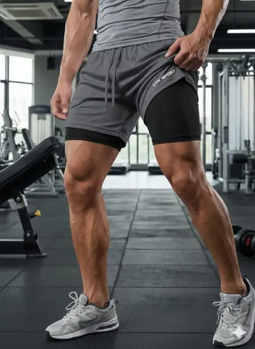 Kit 4 Bermudas 2 Em 1 Masculina Academia Corrida Treino Ctx