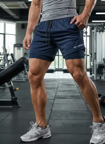 Kit 4 Bermudas 2 Em 1 Masculina Academia Corrida Treino Ctx