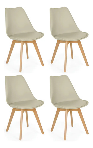 Kit 4 cadeiras eames leda prime estofada magazine decor cor