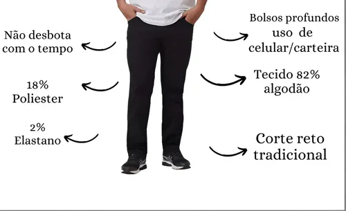 Kit 4-calças Jeans Ideal Trabalho Pesado Reforçada Elastano