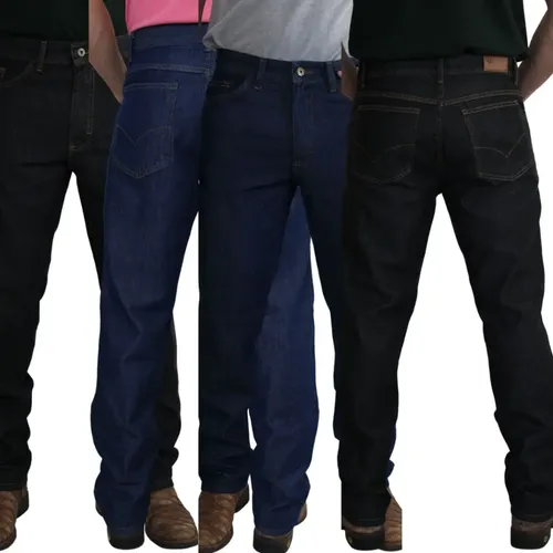 Kit 4 Calças Jeans Masculina Tradicional Reforçada Reta