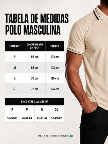 Kit 4 Camisa Gola Polo Piquet Masculina Slim Casual Algodão