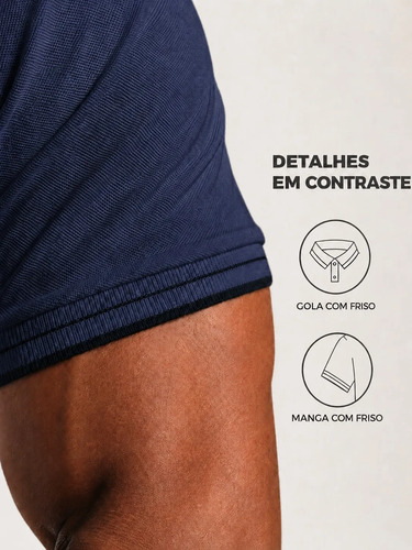 Kit 4 Camisa Gola Polo Piquet Masculina Slim Casual Algodão