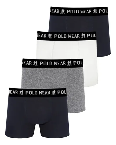 Kit 4 cuecas algodao polo wear sortido