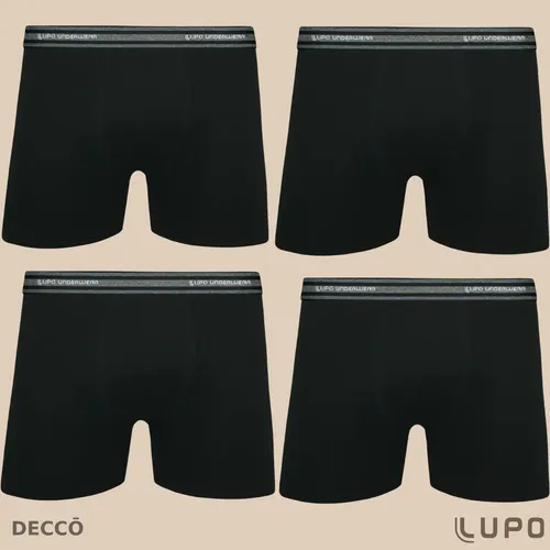 Kit 4 Cuecas Lupo Boxer Algodão Box Confortável Original