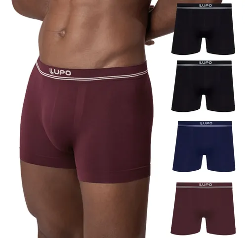 Kit 4 cuecas lupo boxer poliamida box sem costura original