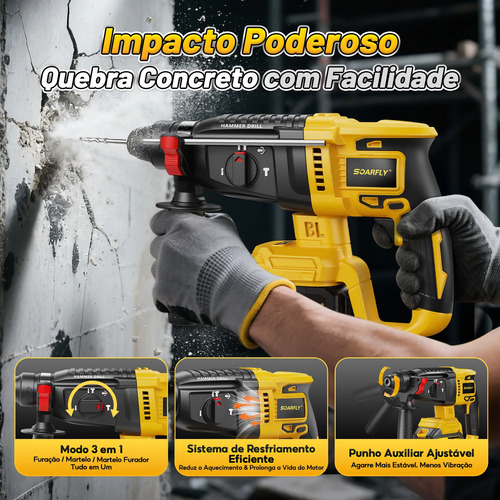 Kit 4 Em 1 Ferramentas Elétricas Profissional Com Baterias