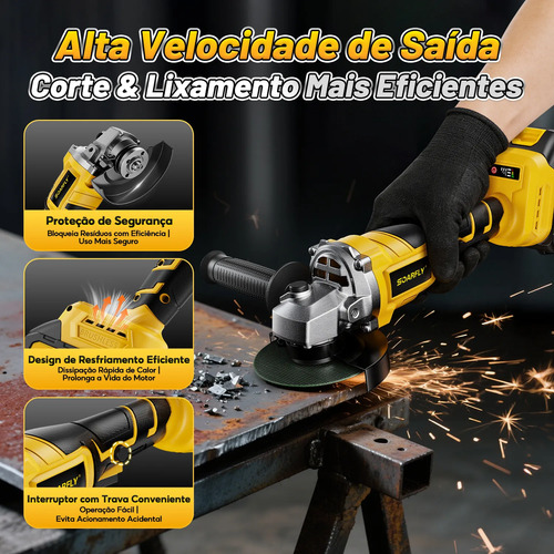 Kit 4 Em 1 Ferramentas Elétricas Profissional Com Baterias