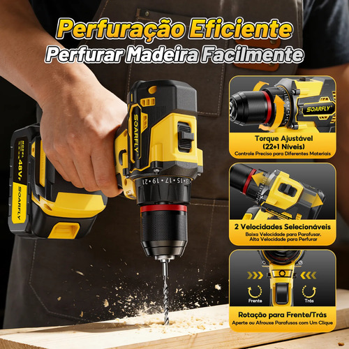 Kit 4 Em 1 Ferramentas Elétricas Profissional Com Baterias