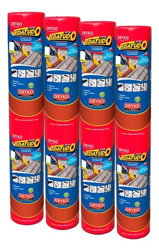 Kit 4 manta asfaltica adesiva terracota 90cm x 10m dryko