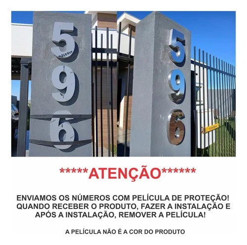 Kit 4 Números De 15cm Em Aço Inox Brilhante!