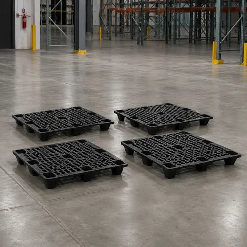 Kit 4 pallet plastico preto 100x120 logistica reforcado