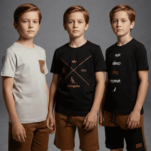 Kit 4 Peças 2 Conjuntos Roupa Infantil Menino Verão Sortido