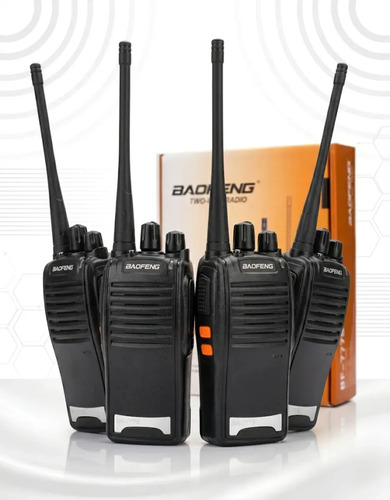 Kit 4 radio comunicador baofeng walkie talkie bf 777s profis