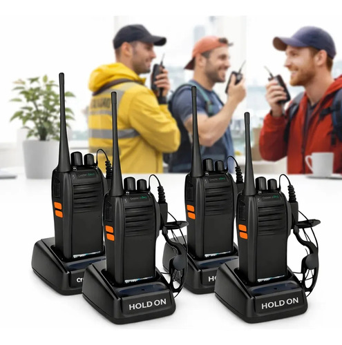 Kit 4 radio walk talk comunicador 16 ch 12km baofeng 777 ht