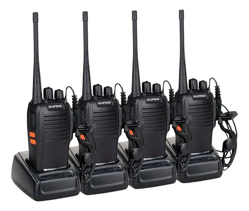 Kit 4 radios baofeng comunicador frequencia profissional 16