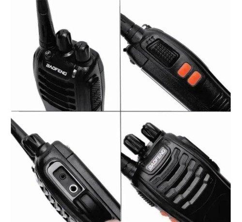 Kit 4 Radios Baofeng Comunicador Frequencia Profissional 16 Canais Cor Preto BF-777S