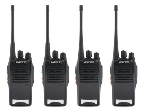 Kit 4 Radios Baofeng Comunicador Frequencia Profissional 16 Canais Cor Preto BF-777S