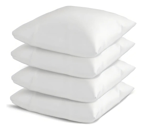 Kit 4 Refis de Almofada Laribaby Super Macio para Enchimento de Fibra Siliconada Antialérgico 45x45 cm Branco