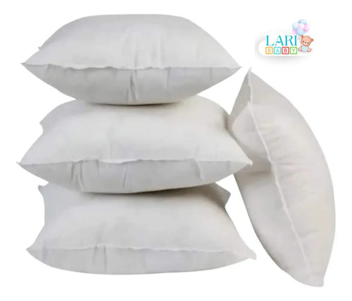 Kit 4 Refis de Almofada Laribaby Super Macio para Enchimento de Fibra Siliconada Antialérgico 45x45 cm Branco