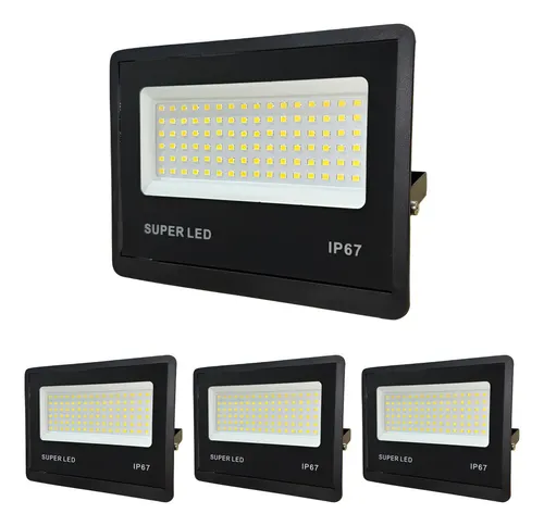 Kit 4 refletor holofote led 500w bivolt ip67 externo frio