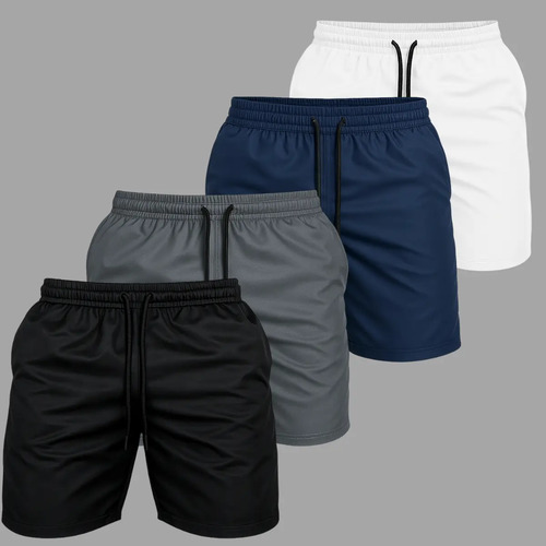 Kit 4 short praia masculino bermuda tactel verao academia