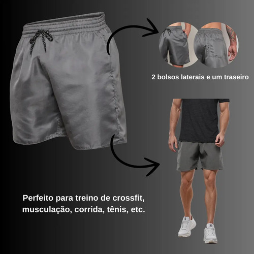Kit 4 Short Praia Masculino Bermuda Tactel Verão Academia