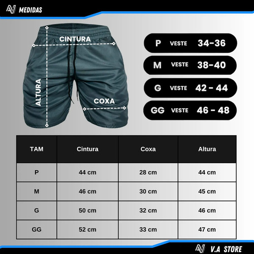 Kit 4 Short Praia Masculino Bermuda Tactel Verão Academia