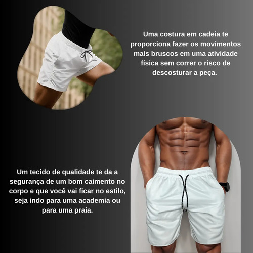 Kit 4 Short Praia Masculino Bermuda Tactel Verão Academia