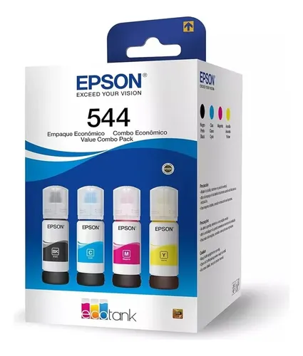 Kit 4 tinta para epson 544 original l3250 l3210 l3110 l5190