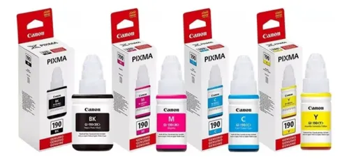 Kit 4 Tintas Canon Gl190 G3100 G2100 G3102 Gl-190 Original