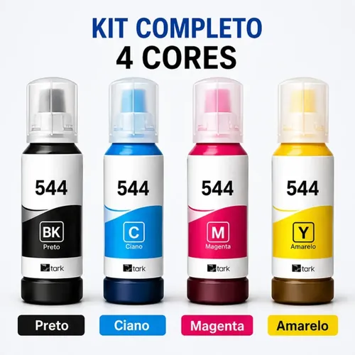 Kit 4 Tintas Epson 544 Original Ecotank Preto E Coloridas