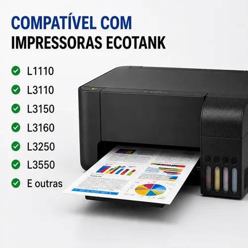 Kit 4 Tintas Epson 544 Original Ecotank Preto E Coloridas